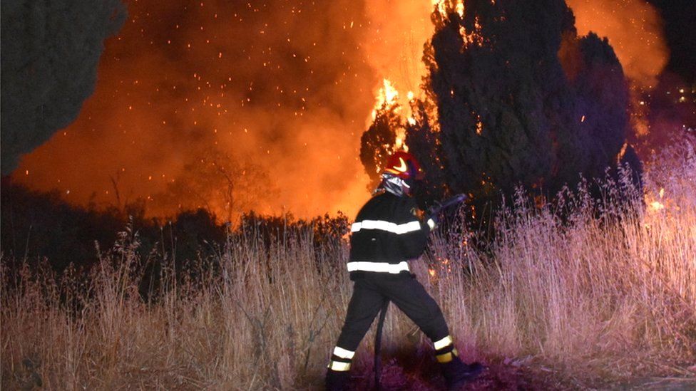 Wildfires in southern Italy 12-8-2021